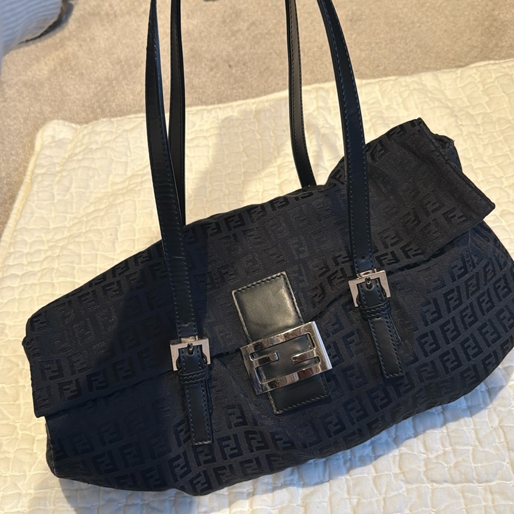 Fendi Zucca flap shoulder bag